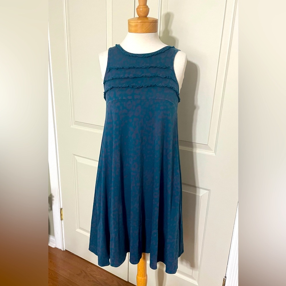 Marc by Marc Jacobs Animal Print Knit Trapeze Ruffled  A-Line Sleeveless Dress